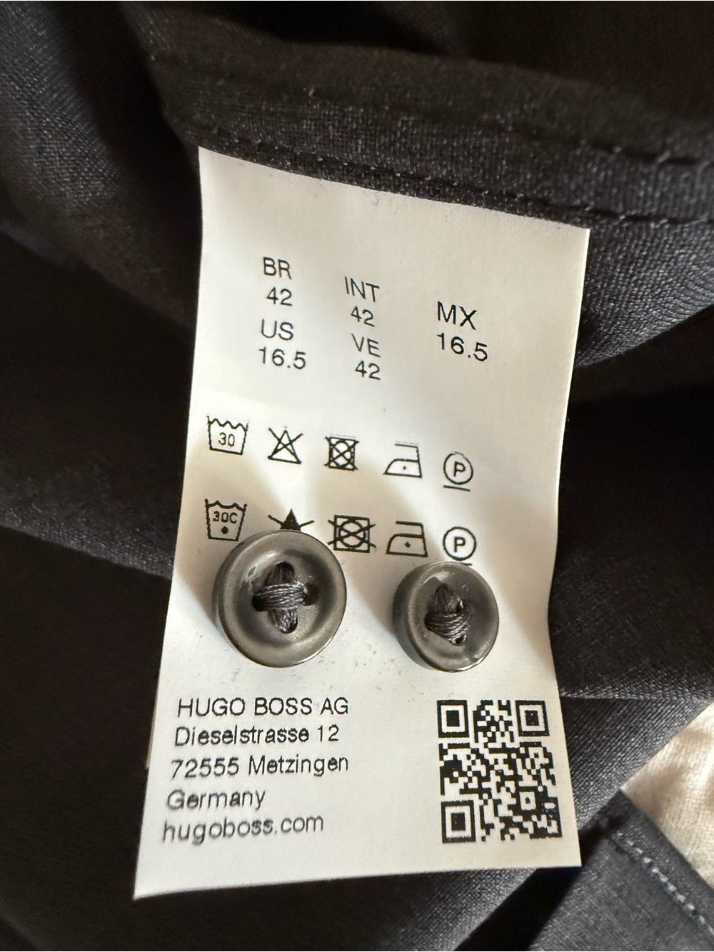 NWT BOSS Hugo Boss Reda 100% Virgin Wool Slim Fit Dress Shirt 16.5 42 - Picture 7 of 8